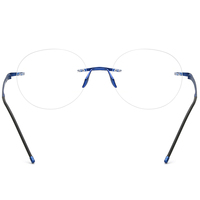 Gafas Borregls sin montura de titanio para hombre, diseño de marca, montura ultraligera, gafas redondas sin marco para mujer, gafas ópticas 18563