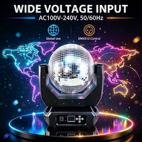 Projecteur LED mobile 120W avec boule miroir DMX512, rotateur en verre M25 pour DJ, soirées, bars, clubs, mariages