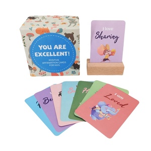 Ecologiche carte da gioco personalizzate educative per bambini affermazione Flash card per giochi da tavolo divertente apprendimento carte da gioco - Product Image 1