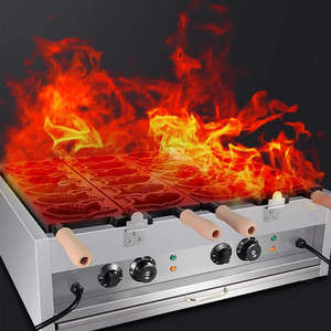 Machine à Taiyaki électrique à double rangée, 12 moules, 6 kW, acier inoxydable, 50-300 ° C, pour les restaurants de cuisine de rue et les pâtisseries - Product Image 4