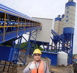 HZS75 Stationary Concrete Plant For Prestress Concrete Producers Wet Mix Concrete Plants