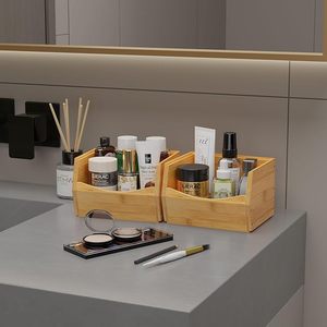 2 pezzi di bambù del bancone della <span class=keywords><strong>cucina</strong></span> scaffale di stoccaggio anteriore apertura impilata scatola di immagazzinaggio cibo secco spezie caffè tè armadietto organizzatore - Product Image 6