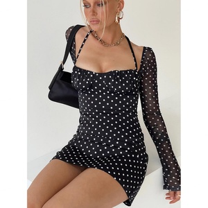 Vestido Abaya Personalizado OEM para Mujeres Musulmanas, Falda Larga con Estampado de Lunares, Vestidos Largos Elegantes, Túnica de Oriente Medio - Product Image 5