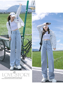 Jeans de haute qualité <span class=keywords><strong>pour</strong></span> femmes, style décontracté, nouvelle collection, grandes tailles, coupe droite, ample, effet amincissant - Product Image 6