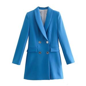 <span class=keywords><strong>Estate</strong></span> e <span class=keywords><strong>autunno</strong></span> nuove tasche da donna a quattro colori con lungo doppio petto da donna Blazer Za - Product Image 2