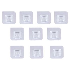 Waterproof Eco-Friendly 2-Pack <b>Hanging</b> <b>Hook</b> Removable Double-Sided Adhesive Plastic Solid Transparent Wall Mounted Sticky Tools - Product Image 2