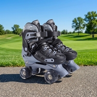 Nouveaux patins à roulettes unisexes pour enfants et adultes, à double rangée, réglables, décontractés, adaptés aux débutants, coque en PVC, roues en PU, modèle avec lumières