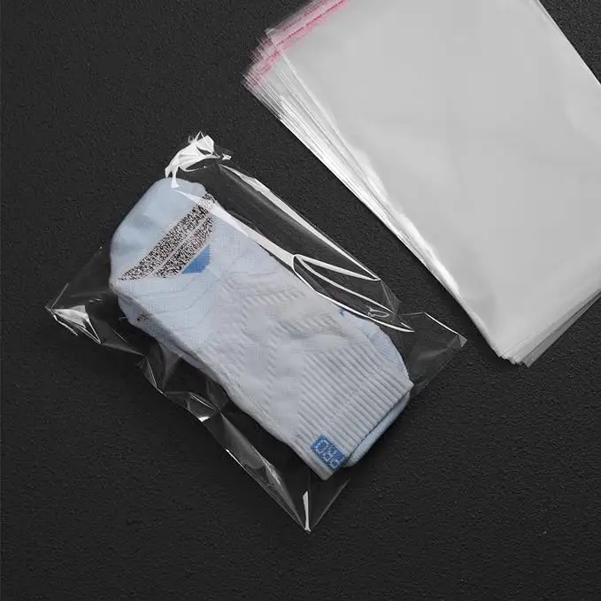 Прозрачные самопечатные целлофановые пластиковые пакеты, упаковка, Опп-пакет с индивидуальным логотипом печати