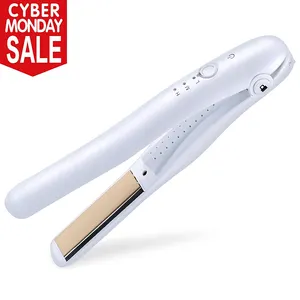 New Flat Iron Curling Iron Mini USB Wireless Hair Straightener And Curler 2 In 1 LED Display Hair Irons
