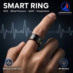 Anillo Inteligente con Monitor de Presión Arterial y ECG, Monitoreo de Temperatura Corporal, Personalizable OEM, Monitor de SpO2, Frecuencia Cardíaca y Sueño para Venta al Por Mayor - Product Image 1