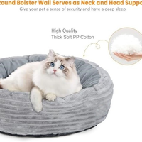Lit chauffant électrique pour chat Novayapetix, en forme de beignet, en peluche, lavable à la main, lit chauffant pour animaux de compagnie, fond antidérapant, coussin chauffant réglable pour petits animaux