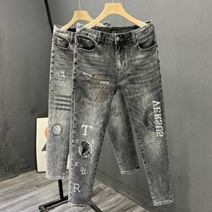 <span class=keywords><strong>กางเกง</strong></span>ยีนส์ทรงขาบานสีสันตัดกัน สไตล์สตรีทแวร์คุณภาพสูงสำหรับผู้ชาย ทรงตรงลำลอง ระบายอากาศได้ดี เหมาะสำหรับฤดูใบไม้ร่วง - Product Image 4