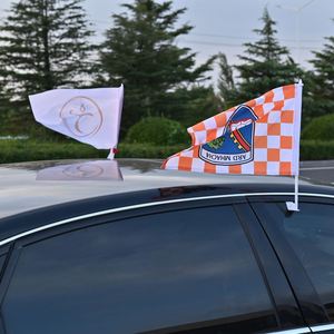 Drapeaux de fenêtre de voiture personnalisables double face 12x18 pouces, en polyester 100D imperméable avec mât de drapeau - Product Image 5