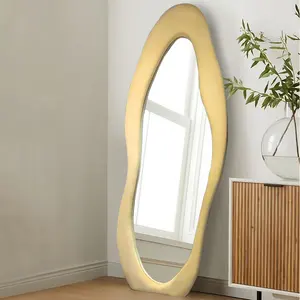 Espelho decorativo irregular para parede, espelho de pé e corpo inteiro, espelho decorativo para piso