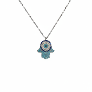 Collar de diseño de ojo malvado de Metal de Color plateado Collares de moda - Product Image 2
