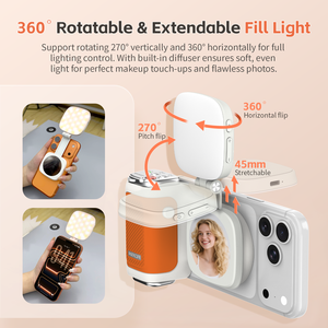 Support de téléphone magnétique COMITOK MOCA avec éclairage LED pour selfie, télécommande et chargement Type-C pour bureau et lit - Product Image 3