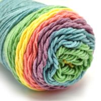 YarnCrafts Beautiful Crochet Hand Knitting Natural Rainbow Cake Cotton Blended Yarn with 5 Ply Scarf Pillow