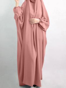 Cheap Floor-Length Woven Woolen Abaya Women Long Sleeves Muslim <b>Islamic</b> Clothing Hijab Casual - Product Image 4