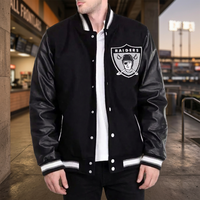 Veste universitaire personnalisable pour homme, col montant, style Letterman, vêtement d'extérieur décontracté pour équipe