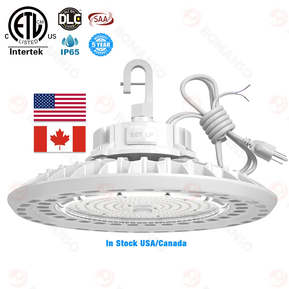 Us Canada Warehouse Delivery UL DLC SAA 100W 150W 200W 250W Power Adjustable UFO LED High Bay Light