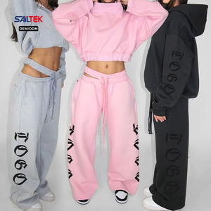 Set Tuta Sportiva da <span class=keywords><strong>Donna</strong></span> in Pile Pesante Personalizzabile: Felpa Oversize e Pantaloni Jogger per Palestra e <span class=keywords><strong>Sport</strong></span> - Product Image 5