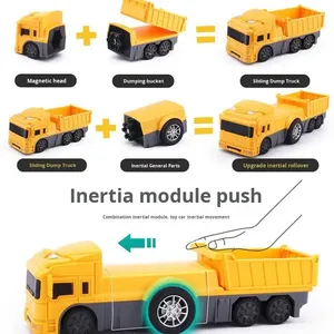 Voiture télécommandée transformable amusante pour enfants, camion de chantier, camion de pompiers, ensemble de blocs de construction magnétiques avec télécommande - Product Image 1