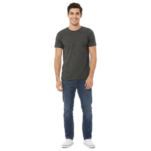 T-shirts d'été pour hommes en gris foncé respirant, OEM, tendance - Product Image 1