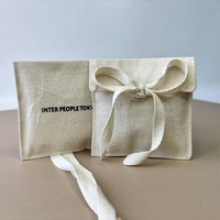 Petite Pochette en Coton Recyclé avec Logo Personnalisé, Emballage Bijoux, Enveloppe en Coton pour Bagues et Rangement de Bijoux