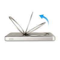 Penyangga Ponsel Magnetik Nirkabel Ultra-tipis Pengisian Cepat dengan Bracket Putar, Power Bank 10000mA Layar Digital 22.5W