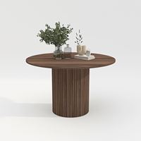 Ensemble de table à manger ronde moderne de style farmhouse avec 4 chaises, en bois massif, meubles imperméables pour hôtel et salle à manger