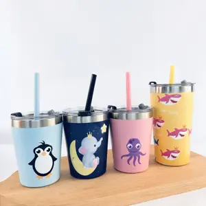 8.5 Oz Kids Cup Morst Proof Vacuüm Roestvrij Staal Geïsoleerde Tumbler Peuters Meisjes Jongens Bpa Gratis Smoothie Drinken Sippy Cup