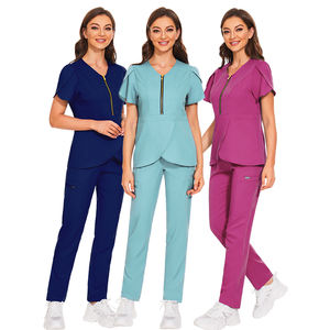Uniformes médicos de Spandex, conjuntos de uniformes médicos para mujer, uniformes hospitalarios de manga corta, uniformes de enfermería elásticos de estilo Jogger - Product Image 6