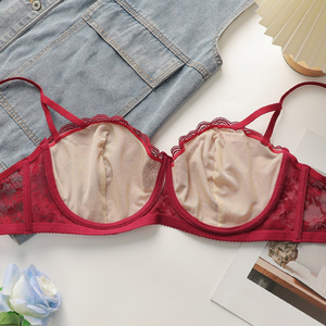 Nuovo Stile Reggiseno in Pizzo Arricciato da <span class=keywords><strong>Donna</strong></span> Anti-cedimento, Effetto Push-up per un Seno più Pieno, Modellante, Lingerie Sexy <span class=keywords><strong>Taglie</strong></span> <span class=keywords><strong>Forti</strong></span> - Product Image 4
