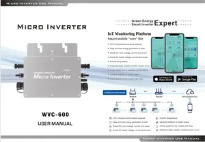 Thông minh Micro biến tần 600W PV trên lưới Tie năng lượng mặt trời hệ thống bảng điều khiển wifi ban công năng lượng mặt trời hệ thống 1200W lưới Tie MPPT năng lượng mặt trời microinverter - Product Image 3