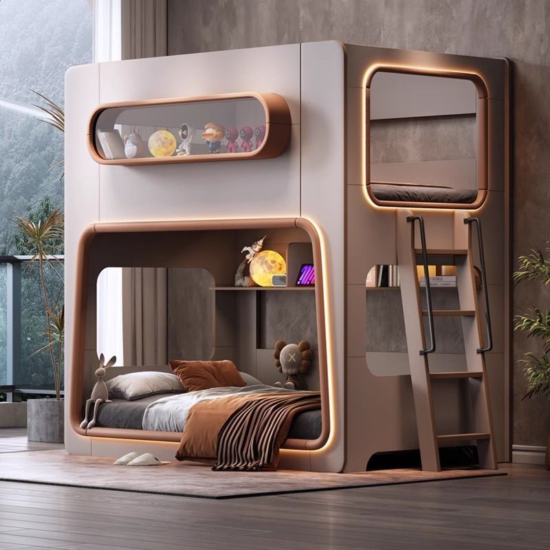 Wood Guardrail Capsule Children Bed Small