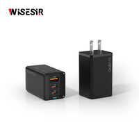 Station de charge rapide WISESIR 67W GaN PD, hub USB-C 2 ports, adaptateur de charge rapide OTP pour ordinateur portable 17 Pro Max, tablette