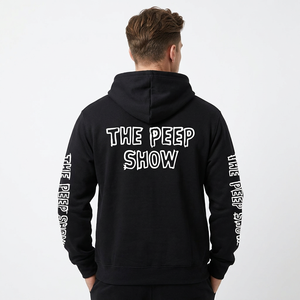 Sweat-shirt à capuche en molleton technique tissé bicolore pour homme, personnalisable avec logo, style color block, manches classiques, décontracté, pour l'automne, vente en gros - Product Image 3