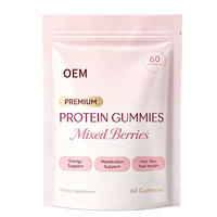 Gummies Protéinés Premium pour Adultes, Mélange de Baies, 60 Unités, Complément OEM pour le Métabolisme Énergétique et la Santé des Cheveux, de la Peau et des Ongles