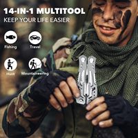Pince multifonction 14-en-1, outil multifonction portable de qualité supérieure, pince multifonction professionnelle en acier inoxydable avec verrouillage de sécurité, couteau de poche