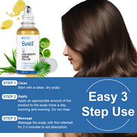 Sérum liquide transfrontalier pour la croissance des cheveux Roll-On Ball Huile essentielle pour le soin des cheveux Verre de douceur du cuir chevelu 30ml