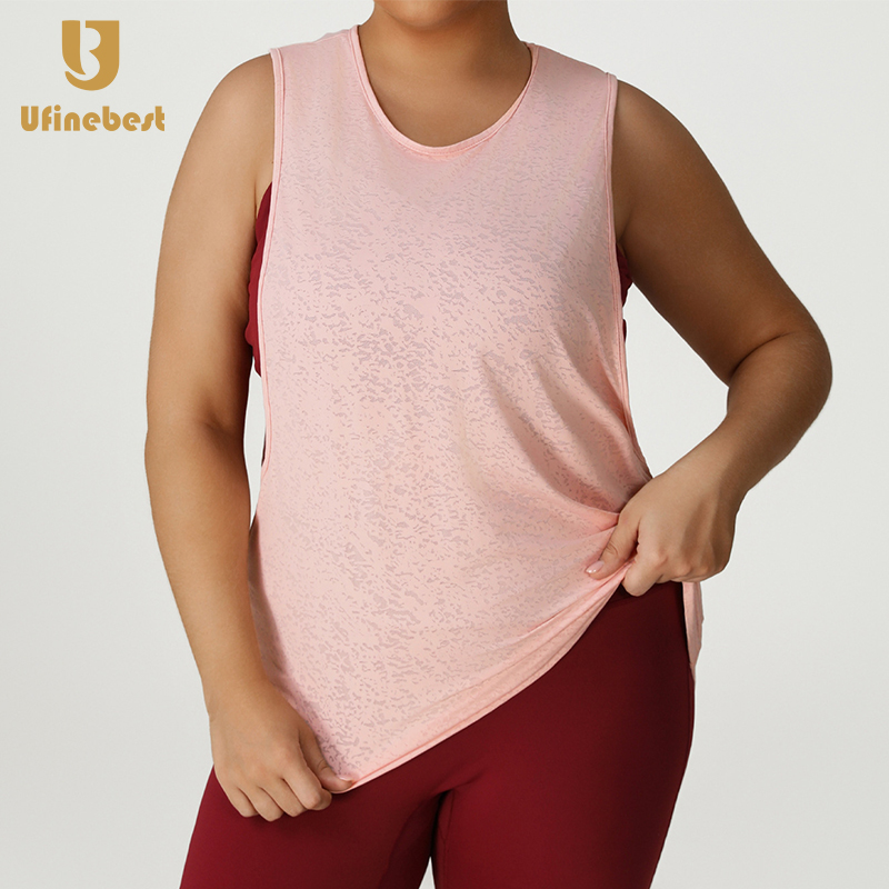 Women's Oversized Sleeveless Casual Sport Top Round-Neck Breathable Yoga Vest for Running Training Front Logo Smock