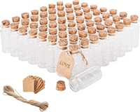 5ml 8ml 10ml 15ml Mini-Glasflaschen mit Korkverschlüssen, Klare Kleine Glasgläser, Winzige Wunschflaschen für DIY-Basteleien und Hochzeitsgeschenke