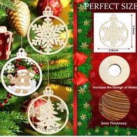 Artisanat en bois personnalisé, décorations de Noël, cadeaux, découpe au laser, impression UV, couleur personnalisée, forme personnalisée, pendentifs de Noël DIY pour enfants