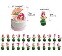 Ensemble de ballons et décorations en papier sur le thème des fraises pour anniversaire de filles, avec bannière de Thanksgiving et du Nouvel An pour filles