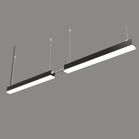 Plafonnier linéaire moderne à intensité variable, grand angle lumineux 180°, 600 mm, 20 W, en aluminium pour entrepôt