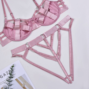 Wholesale Women Sexy Lingerie Erotic Underwear Heavy Industry Clothing Stitching Sexy Three-Point Suit - Product Image 6