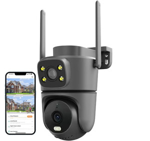 New Arrival 4MP seepro an ninh ngoài trời ống kính kép <span class=keywords><strong>Dual</strong></span> <span class=keywords><strong>View</strong></span> theo dõi chuyển động Pan Tilt xoay Wifi PTZ máy ảnh - Product Image 1