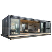Maison conteneur, intérieur minimaliste, cabane mobile, espace de bien-être préfabriqué pour jardin et parc