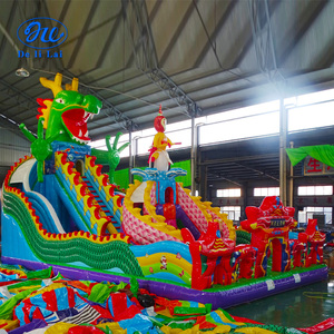 Parc d'attractions gonflable géant sur le thème des animaux, aire de jeux gonflable pour enfants et adultes, divertissement en plein air, matériau PVC, capacité de 45 personnes - Product Image 2