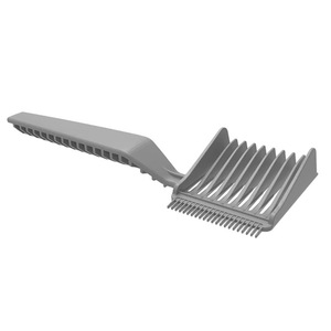 Peigne à cheveux à long manche en acier inoxydable, design gris dégradé, pour la coupe et le coiffage - Product Image 5